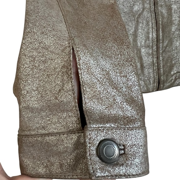 Chico's Shimmering Gold Zip Jacket - Picture 4 of 6